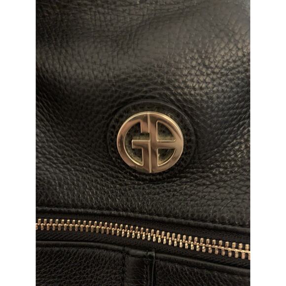 Giani Bernini Black Leather Crossbody Purse Gold Hardware - Picture 2 of 6